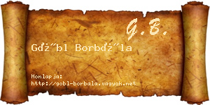 Göbl Borbála névjegykártya